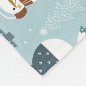 Cute Snowmen en Penguins Fleece Blanket (Hoek)