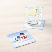 Cute Snowmen Family Coaster Set Kartonnen Onderzetters (Insitu)