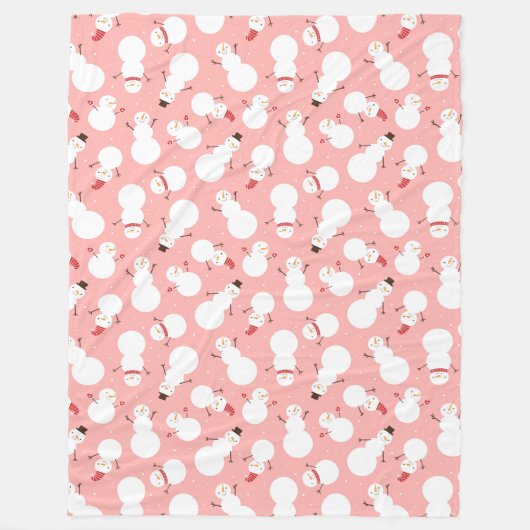Cute Snowmen Fleece Blanket Deken (Voorkant)