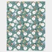 Cute Snowmen Fleece Deken (Voorkant)