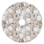 Cute Snowmen Fleece Tree Skirt Fleece Kerstboom Rok (Voorkant)
