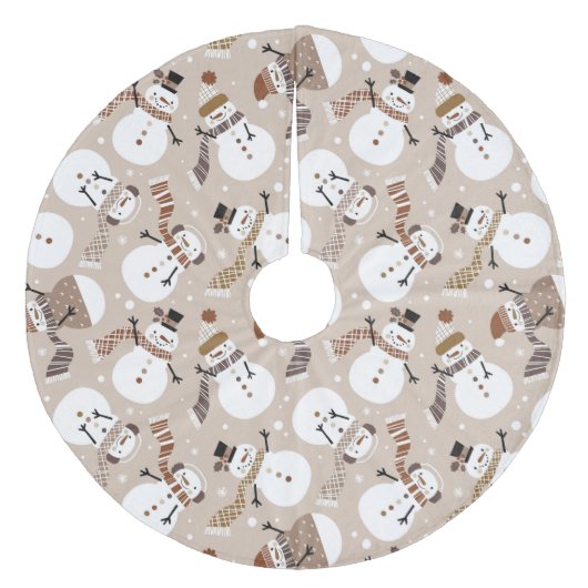 Cute Snowmen Fleece Tree Skirt Fleece Kerstboom Rok (Voorkant)