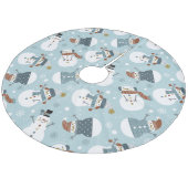 Cute Snowmen Fleece Tree Skirt Kerstboom Rok (Gekanteld)