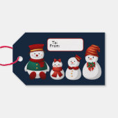 Cute Snowmen Gift Labels Cadeaulabel (Achterkant Horizontaal)