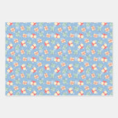 Cute Snowmen Gifts Snowflakes op blauw kerstfeest Inpakpapier Vel (Voorkant 2)