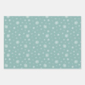 Cute Snowmen Gifts Snowflakes op Green Kerstmis Inpakpapier Vel (Voorkant 2)