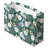 Cute Snowmen Groot Cadeauzakje (Achterkant Gekanteld)
