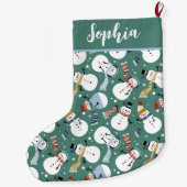 Cute Snowmen Grote Kerstsok (Achterkant)
