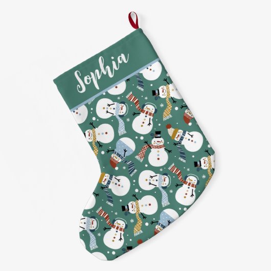 Cute Snowmen Grote Kerstsok (Achterkant (Hangend))