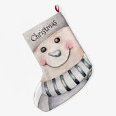 Cute Snowmen Grote Kerstsok (Achterkant (Hangend))