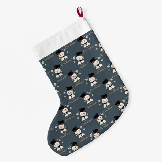 Cute Snowmen Grote Kerstsok (Achterkant (Hangend))