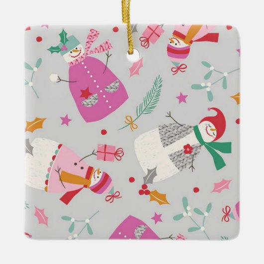 Cute Snowmen Keramisch Ornament (Voorkant)