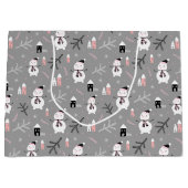 Cute Snowmen Large Gift Bag Groot Cadeauzakje (Voorkant)