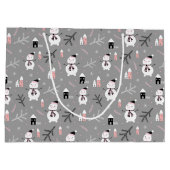 Cute Snowmen Large Gift Bag Groot Cadeauzakje (Achterkant)