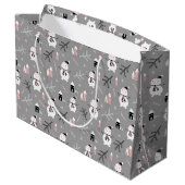 Cute Snowmen Large Gift Bag Groot Cadeauzakje (Achterkant Gekanteld)