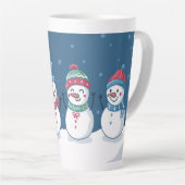 Cute Snowmen Latte Mok (Rechterhoek)