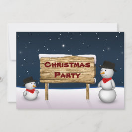 Cute Snowmen Merry Kerstparty Kaart