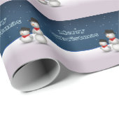 Cute Snowmen Merry Kerststerren Constellation Cadeaupapier (Rol Hoek)