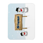 Cute Snowmen met het Bord van de Aangepersonalisee Magneet (Verticaal)