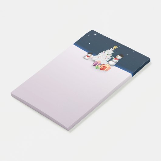 Cute Snowmen met kerstboom Post-it® Notes (Schuin)