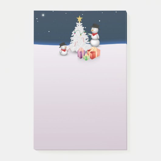Cute Snowmen met kerstboom Post-it® Notes (Voorkant)