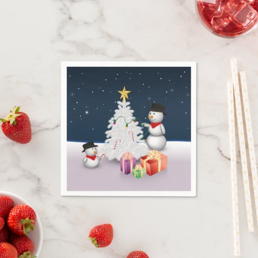 Cute Snowmen met kerstboom Servetten (Insitu)