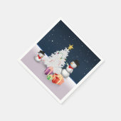 Cute Snowmen met kerstboom Servetten (Hoek)