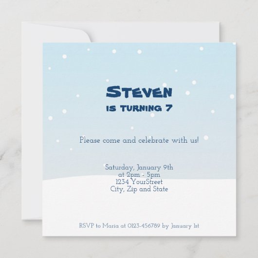 Cute Snowmen met Sign - Birthday Uitnodiging (Achterkant)