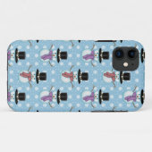 Cute Snowmen op Bleek blauw Patroon Case-Mate iPhone Case (Achterkant (horizontaal))