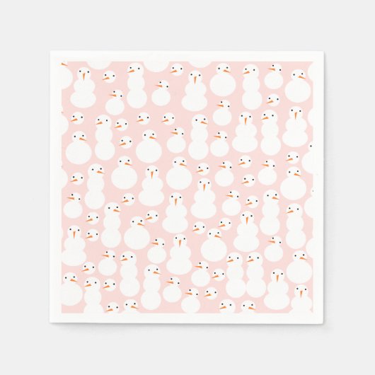 Cute Snowmen Paper Napkins Servet (Voorkant)