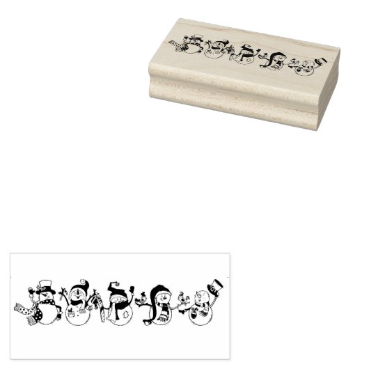 Cute Snowmen Rubberstempel (Gestempeld)