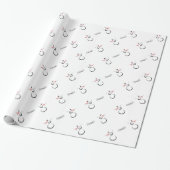 CUTE SNOWMEN Text Hug Cadeaupapier (Uitgerold)