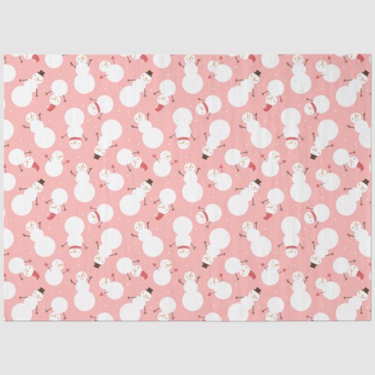 Cute Snowmen Tissue Paper Tissuepapier (Voorkant)