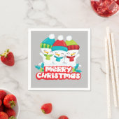 Cute Snowmen Trio Holiday Servet (Insitu)