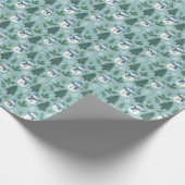 Cute Snowmen Winter Pattern Wrapping Paper Roll Cadeaupapier (Hoek)