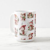 Cute snowmen with hats  koffiemok (Voorkant links)