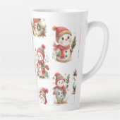 Cute snowmen with hats  latte mok (Rechts)