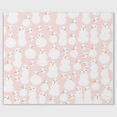 Cute Snowmen Wrapping Paper Cadeaupapier (Vlak)