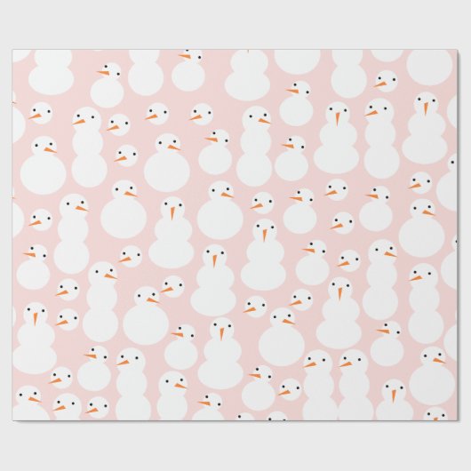 Cute Snowmen Wrapping Paper Cadeaupapier (Vlak)