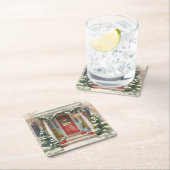 Cute Snowy Christmas Porch  Kartonnen Onderzetters (Insitu)