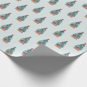 Cute Snowy Christmas Tree Cadeaupapier (Hoek)