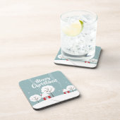 Cute Snowy Houses and Trees Kerstmis Bier Onderzetter (Rechterzijde)