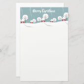 Cute Snowy Houses and Trees Kerstmis Briefpapier (Voorkant / Achterkant)
