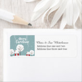 Cute Snowy Houses and Trees Kerstmis Etiket (Insitu)