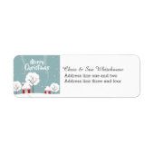 Cute Snowy Houses and Trees Kerstmis Etiket (Voorkant)