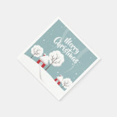 Cute Snowy Houses and Trees Kerstmis Servet (Hoek)