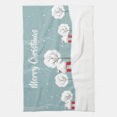Cute Snowy Houses and Trees Kerstmis Theedoek (Verticaal)