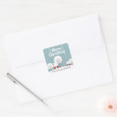 Cute Snowy Houses and Trees Kerstmis Vierkante Sticker (Envelop)