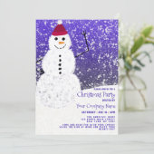 Cute Snowy White Snowman Corporate Kerstmis Kaart (Staand voorkant)