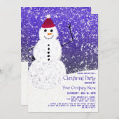 Cute Snowy White Snowman Corporate Kerstmis Kaart (Voorkant / Achterkant)